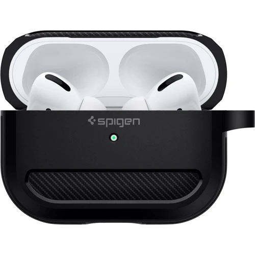 Чехол для наушников Spigen Rugged Armor with Belt Black (ASD00540) for Apple AirPods Pro: Материал Силикон