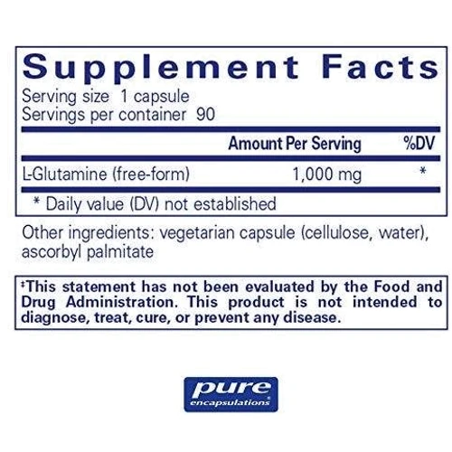 Pure Encapsulations l-Glutamine 1000 mg 90 caps L- глютамин (PE-00137): Тип Глютамины