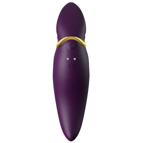 Вибратор 2в1 с язычком Zalo - Hero Twilight Purple (кристалл Swarovski)