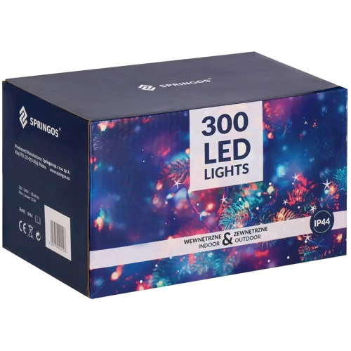 Гирлянда уличная (наружная) Springos 18 м 300 LED CL0327 Blue: Длина, м 18