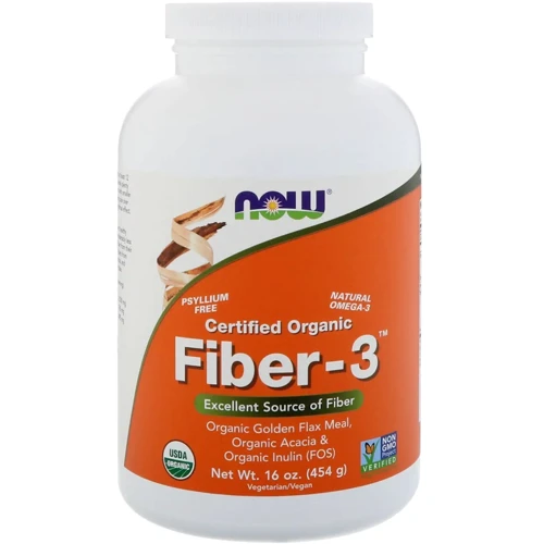Now Foods Organic Fiber-3 Клетчатка 454 г