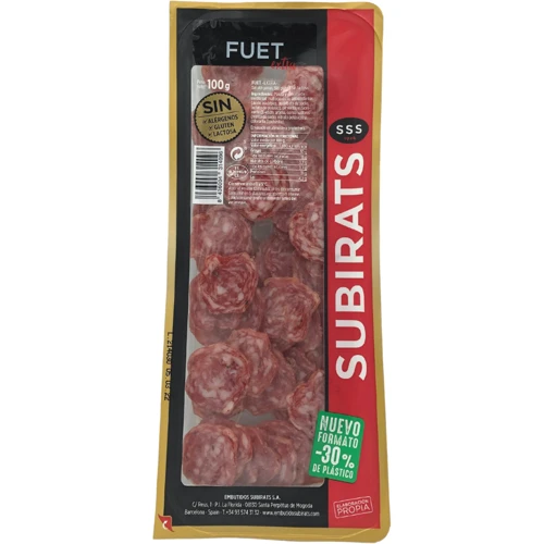 Салями нарезка Subirats SSS Fuet Loncheado Gas, 100г