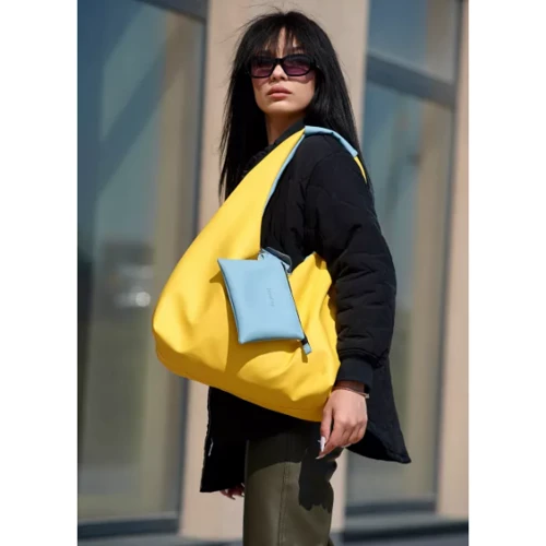 Женская сумка хобо Sambag HOBO L желто-голубая (53300128): Страна производитель Украина