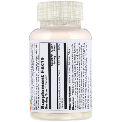 Solaray Vitamin C, 1000 mg, 100 Tablets (SOR04453): Тип Витамин C