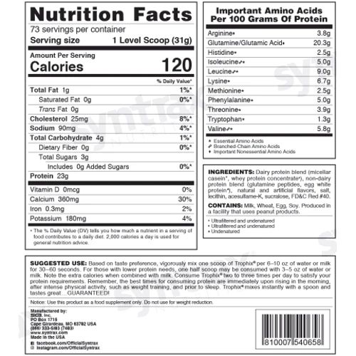 Протеин Syntrax Trophix 2270 g / 73 servings / Strawberry smooth: Вид Многокомпонентные