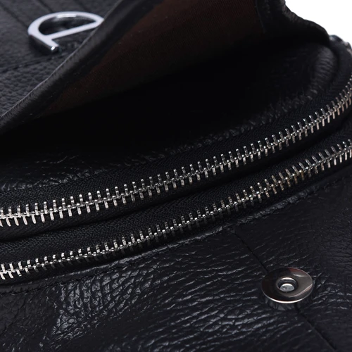 Чоловіча сумка-слінг Borsa Leather чорна (K1202-black): Тип ручки Плечовий ремінь, Без ручки