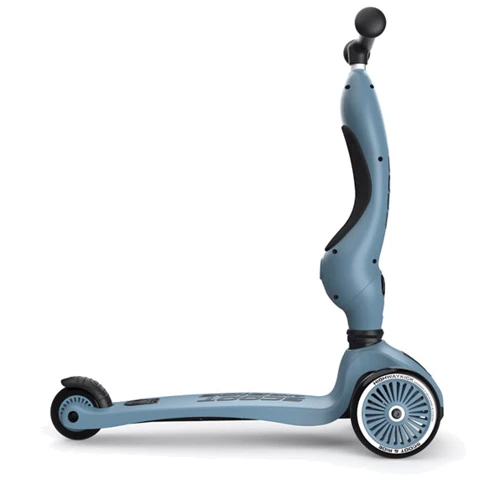 Самокат Scoot&Ride серии Highwaykick-1 серо-синий, до 3 лет/20кг: Конструкция рамы цельная