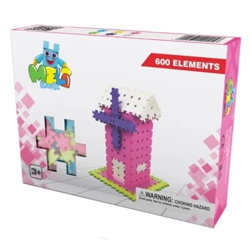 Конструктор MELI BASIC 600 эл. розовый (2,5х2,5см)