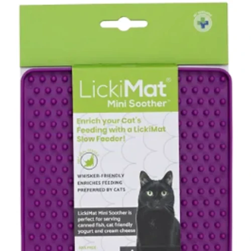 Коврик для медленного питания кошек LickiMat CAT MINI SOOTHER PURPLE (9349785007646)