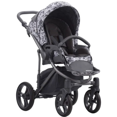 Детская коляска 2 в 1 Bebetto Bresso Flowers 01, Эко-кожа+ткань, графит рама (503.32.20.F01): Возможность установки люльки опция