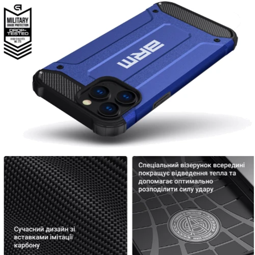 Чехол для телефонов ArmorStandart Panzer Dark Blue for Xiaomi Redmi 14C 4G / Poco C75 (ARM79374): Цвет черный