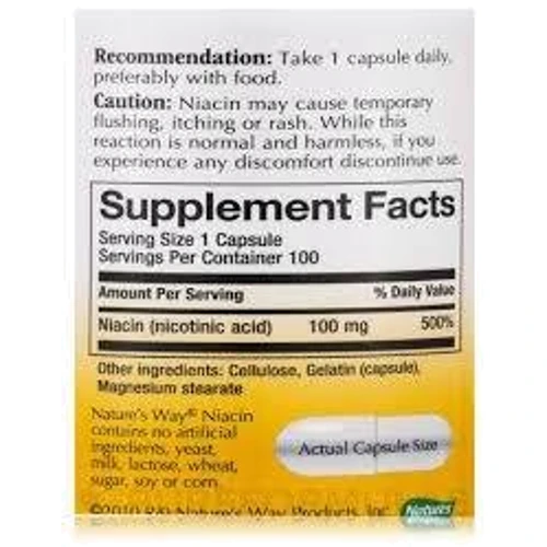 Nature's Way Niacin 100 mg 100 Caps Витамин В3: Тип Витамин B