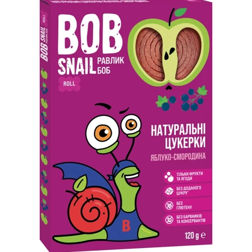 Цукерки Bob Snail Яблуко-смородина 120г