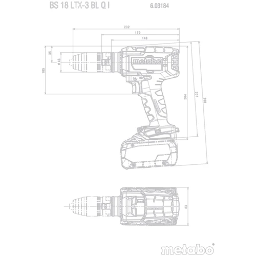 Шуруповерт Metabo BS 18 LTX-3 BL Q I (603184660): Тип патрона быстрозажимной