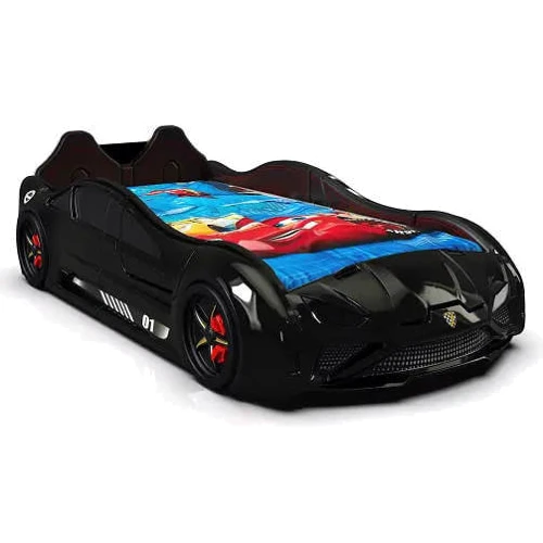 Дитяче ліжко машина Lamborghini чорне: Стінка, що опускається Нет