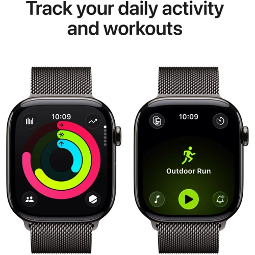 Apple Watch Series 11 GPS + Cellular 46mm Slate Titanium Case with Slate Milanese Loop - M/L (MFD44)