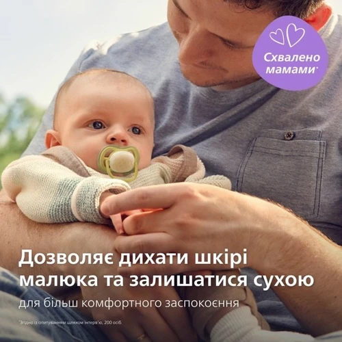 Пустышка Philips Avent Ultra Air Ночная, 0-6 мес, 2 шт, нейтральный дизайн (SCF376/27)