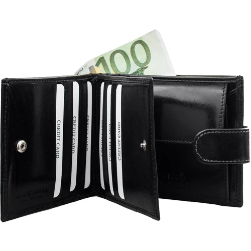 Мужское портмоне DNK Leather черное (DNKN01L-NL-black): Пол Мужской