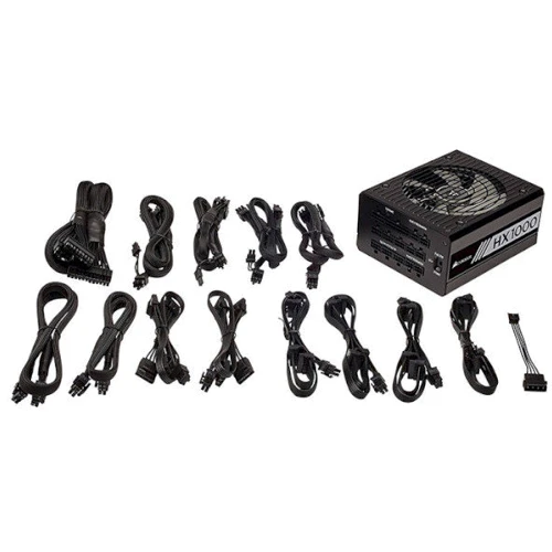 Блок питания Corsair HX1000 (CP-9020139-EU): Модульные (съемные) кабеля есть