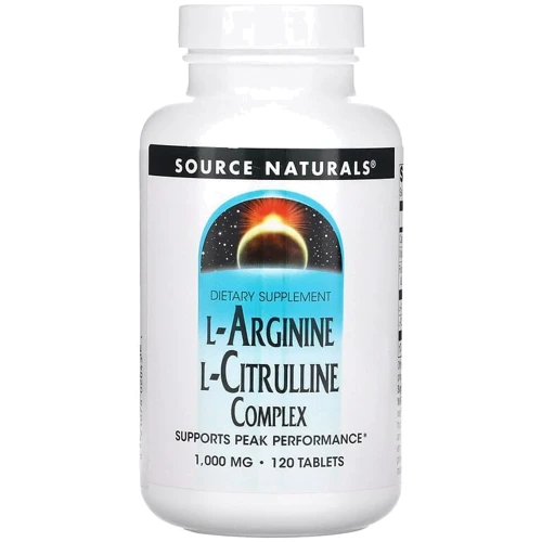 Source Naturals L-Arginine L-Citrulline Complex Комплекс L-аргинина и L-цитруллина 1000 мг 120 таблеток