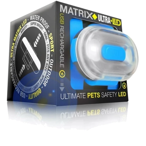 Світлодіодний ліхтарик для собак Max & Molly Urban Pets Matrix Ultra LED - Safety light-Sky Blue/Cube Синій (4894512014589): Виробник Max & Molly Urban Pets