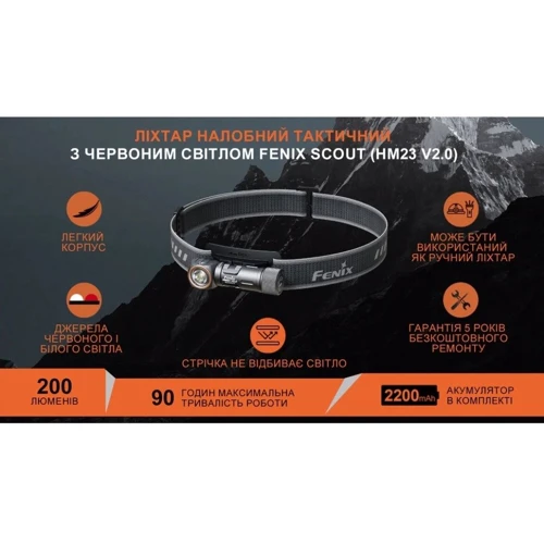 Фонарь туристический Fenix Scout с красным светом (HM23 V2.0) Лимитированная серия фото 16