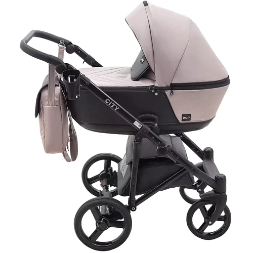 Коляска 2 в 1 Bair City Soft 455 капучино черная кожа (626213): Ширина шасси 60 см