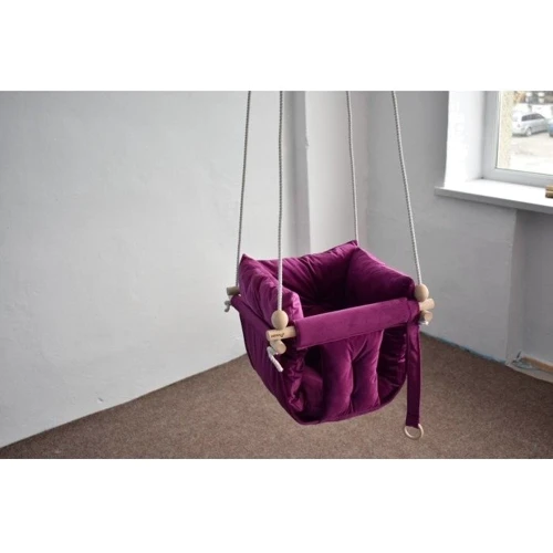 Качели детские Infancy Галетная Велюр подвесная фуксия
