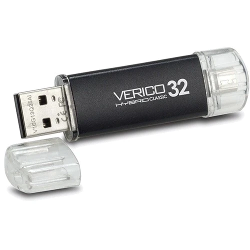 USB-флешка Verico 64GB Hybrid Classic USB-C+USB Black (1UDOV-TCBK63-NN): Объем памяти 64 GB