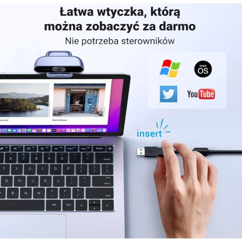 Ugreen USB Webcam 15728: Интерфейс подключения USB 2.0