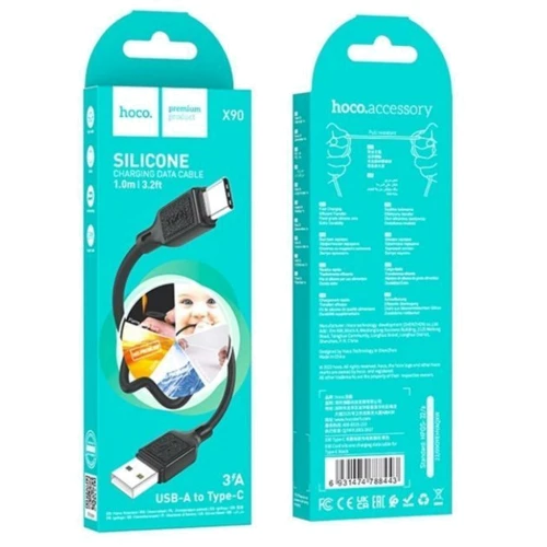 Кабель Hoco USB Cable to USB-C X90 3A 1m Black фото 5