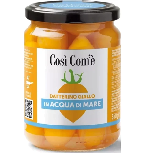 Томати Cosi' Com'e' Даттерино Жовті цілі в морській воді 350 г (8017995200768)