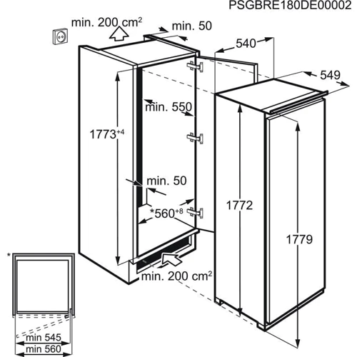 Встраиваемый холодильник Zanussi ZBA30455SA: Класс энергопотребления А+