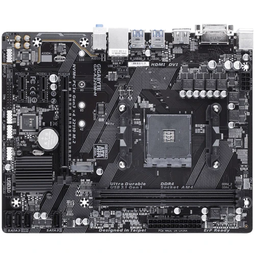 Gigabyte GA-A320M-H Socket AM4: Разъемы на плате PCI Express x1, SATA 3.0, M.2