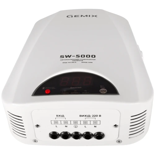 Стабилизатор напряжения Gemix SW-5000: Мощность, ВА 5000