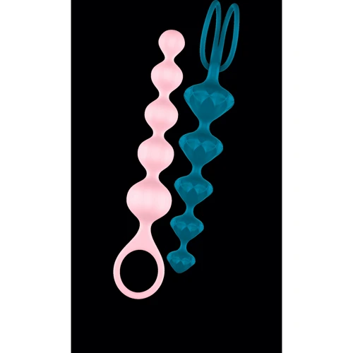 Satisfyer Beads Silicone black - анальные шарики, 20.5х3.4 см, разноцветный