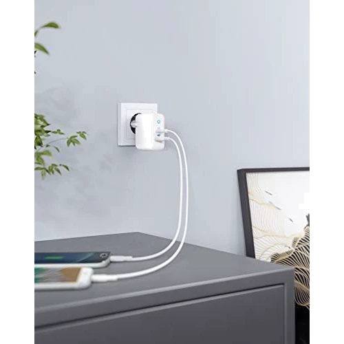 Зарядное устройство ANKER USB Wall Charger PowerPort III Duo USB-C 36W White (A2628321): Кабель в комплекте отсутствует