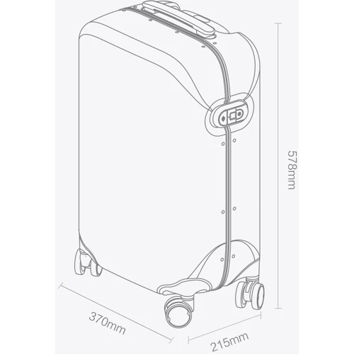 Чемодан RunMi 90 PC Smart Suitcase Black 20": Объем, л 35