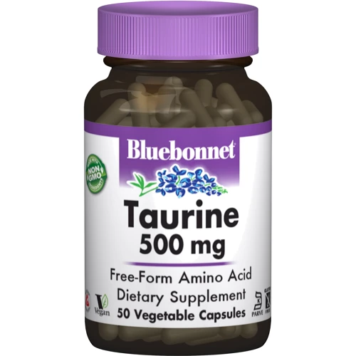 Bluebonnet Nutrition Taurine, 500 mg, 50 Vegetable Capsules (BLB0084)
