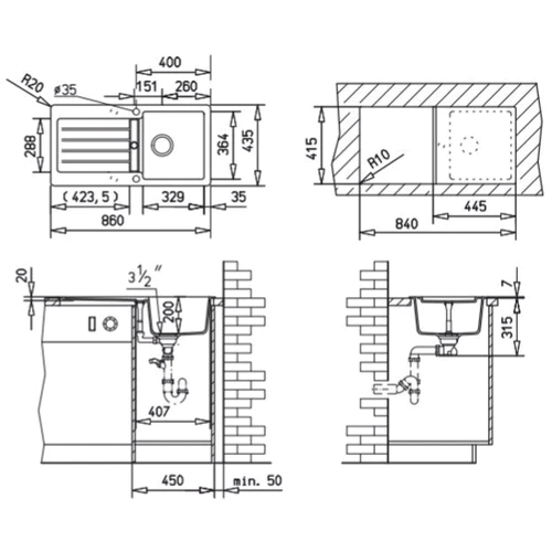 Teka KEA 45 B-TG (40143362): Материал Композитный материал