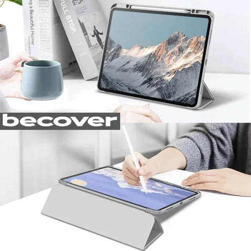 Аксессуар для iPad BeCover Soft Edge TPU with Pencil mount Gray for iPad Pro 13 2024 M4 (711718): Материал искусственная кожа