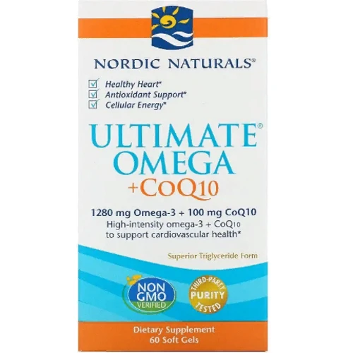 Nordic Naturals Ultimate Omega + CoQ10 1000 mg Омега Ультимейт с коэнзимом 60 гелевых капсул: Форма выпуска Капсулы