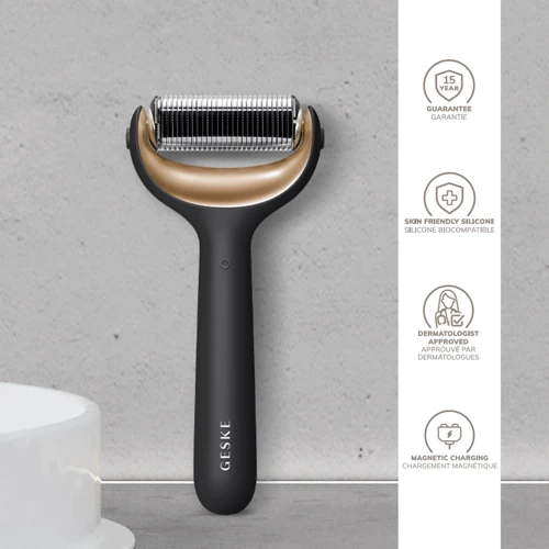 Электронный роллер для лица и тела с микроиглами GESKE MicroNeedle Face&Body Roller 8в1 gray фото 5