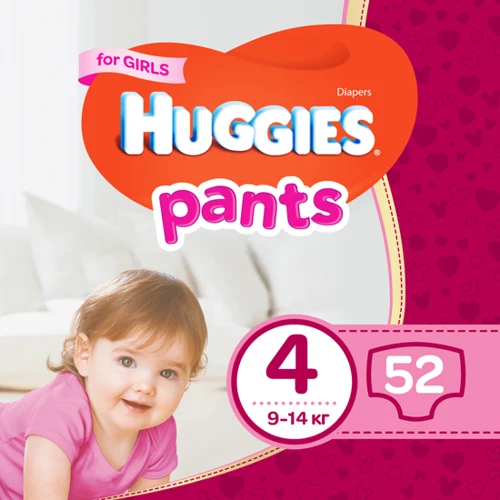 Huggies Pant 4 (9-14 kg) Mega 52 Girl