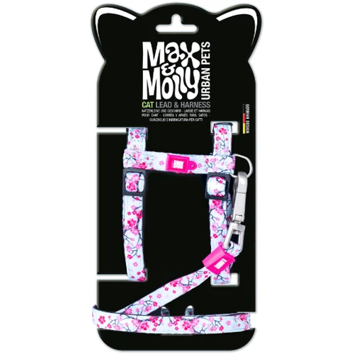 Поводок и шлея Max & Molly Urban Pets Cat Harness/Leash Set - Cherry Bloom/1 Size (4255636802160)