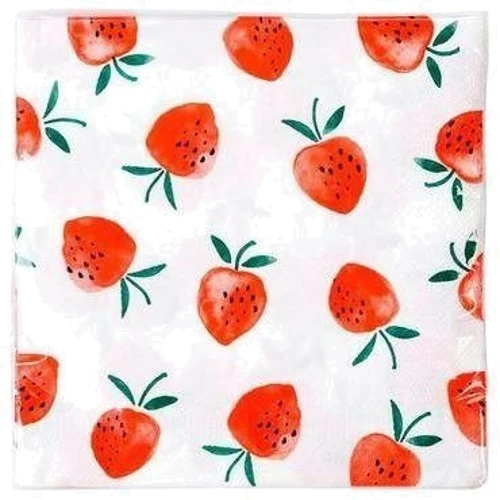 Сервіровка столу Одноразові серветки Talking Tables Strawberry Fields (STRAWB-NAPKIN)