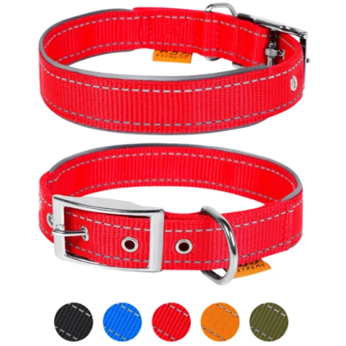Ошейник Collar Dog Extremе нейлон двойной ш 40 м, д 60-72 см со светоотражающей вставкой, красный (64543)