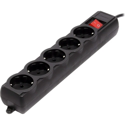 Сетевой фильтр Gembird SPG5-G-6B-PRO Black, 5 розеток, 1.8м
