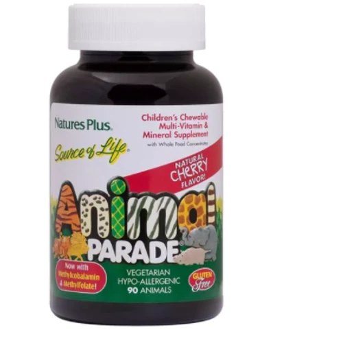 Natures Plus Animal Parade, Детские мультивитамины, вкус вишни 90 жевательных таблеток