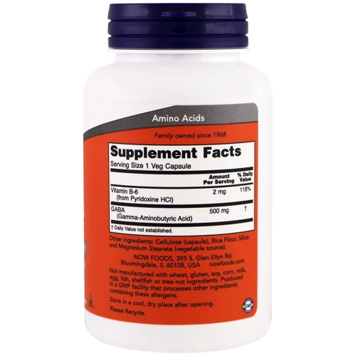 NOW Foods GABA 500 mg 100 veg caps: Тип комплексні